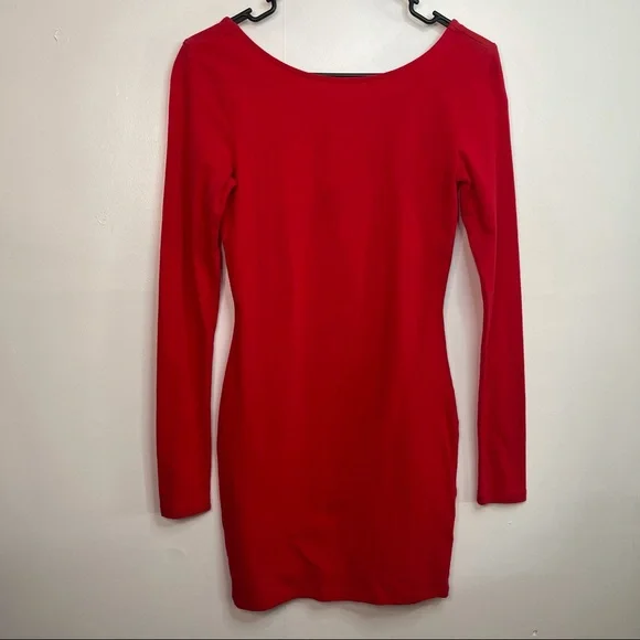 Long sleeve red dress forever 21 on sale